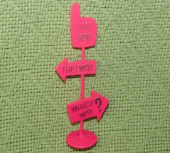 UPSY DOWNSY PINK ROAD SIGN REPLACEMENT VINTAGE MATTEL 1969 THIS WAY WHIC... - $22.50