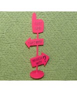 UPSY DOWNSY PINK ROAD SIGN REPLACEMENT VINTAGE MATTEL 1969 THIS WAY WHIC... - £17.60 GBP