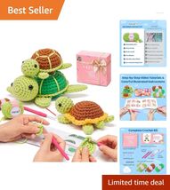 Sea Turtle Crochet Set for Beginners: Pre-Started Yarn &amp; Step-by-Step Tu... - $27.67