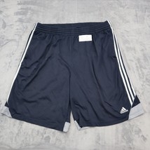 Adidas Shorts Mens 2XL Navy Blue Adjustable Waist Active Track Pull On Bottoms - £12.67 GBP