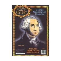 Heroes History George Washington Disguise Colonial Wig Jabot Costume Kit 53447 - £12.62 GBP