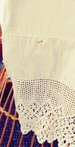 Edwardian Apron Long Plain White with Crocheted Edge  image 4