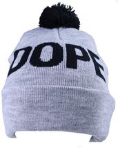 Dope Couture Grey Overt Cuff Pom Beanie Knit Winter Hat - €17,34 EUR