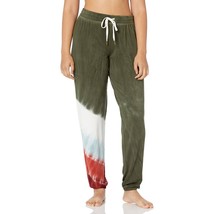 PJ Salvage Womens Mountain Bound Pajama Pants Tie Dye Jogger Olive Green L - $24.04