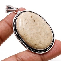 Petrified Wood Oval Shape Gemstone Fashion Ethnic Pendant Jewelry 2.30&quot; SA 9294 - £3.12 GBP