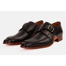 The Hagrid Black Single Monk Strap Handmade Men Shoe image 2