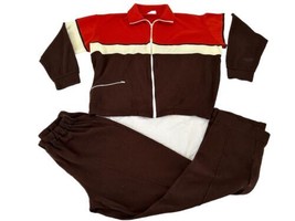 Winning Ways Vintage 1970&#39;s Knit Track Pants and Jacket Set Size 2XL Swe... - $41.72