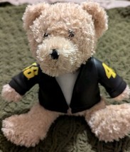 Galerie Jimmy Johnson Teddy Bear 8 Inch Plush Faux Leather Jacket 48 NASCAR Rc1 - £8.29 GBP