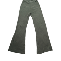 Aritzia Wilfred Free Womens XS Green Ribbed Pull On High Rise Flared Pants - £29.79 GBP