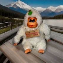 VTG Russ Berrie “Gonga” XMAS White Monkey Gorilla Plush Thumb Sucking Ape 1978 - $15.90