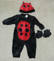 New with tags Talbots Kids Ladybug Halloween Costume, 6M velour, w/ hat &amp; mitts - £6.25 GBP