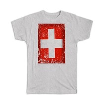 Switzerland : Gift T-Shirt Flag Retro Artistic Swiss Expat Country - £19.97 GBP