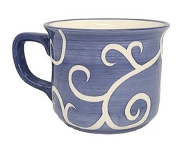 Inspirado Stonelite Coffee Mug Blu/Wht Hand Painted Seattle  - £14.85 GBP