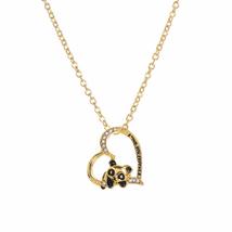 Lover Cute Love Forever Heart Animal Pendant Panda Necklace Jewelry Gifts(gold) - £8.31 GBP