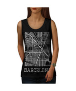 Spain City Barcelona Tee Town Map Women Tank Top - £10.38 GBP
