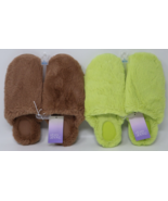 Women&#39;s Emily Puff Scuff Slippers Large 9-10 Stars Above Brown &amp; Green New - $25.67 CAD