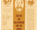 Solano County Historical Society Menu Nut Tree 1967 Californian &amp; Foods ... - $124.12
