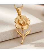 Gloxinia Flower Necklace | 14K Gold-Plated 925 Sterling Silver | Botanical  - $44.86