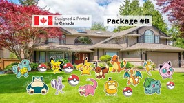 Yard Sign Pokemon Set, 20&quot; Tall Characters + Master Ball (Total 8pcs or ... - £39.05 GBP+