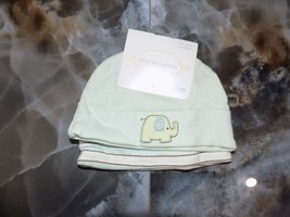 First Moments Set of 2 Caps Fits up to 6 months Green/Striped NEW - $10.95