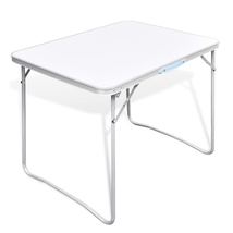 Outdoor Garden Folding Camping Dining Table With Metal Frame Picnic Party Tables - £44.25 GBP