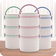 Single-deck/Double-deck/Triple-deck Wheat Straw Food Storage Container B... - £23.73 GBP