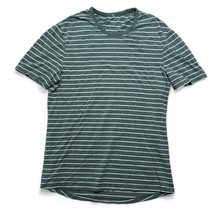 Lululemon Mens Small T-shirt Grey White Striped Short Sleeve 5 Year Basic 19x26 - £17.29 GBP