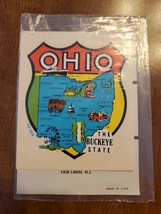 Vtg Ohio State Travel Decal, Buckeye State, Cleveland, Dayton, Columbus, OH - £3.91 GBP