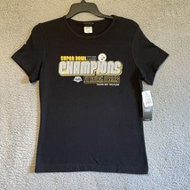 NFL Pittsburgh Steelers Shirt Woman&#39;s M Black Super Bowl Champions XLIII... - £9.93 GBP