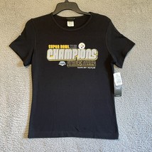 NFL Pittsburgh Steelers Shirt Woman&#39;s M Black Super Bowl Champions XLIII 2/1/09 - £9.43 GBP