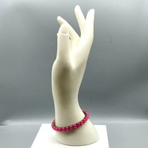Glowing Pink Stretch Tennis Bracelet, Unique Hot and Bright Stackable Bangle for - £20.03 GBP