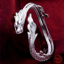 Chinese Dragon Bangle 999 Fine Silver - £15.42 GBP