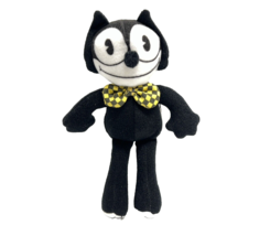 Vtg 1988 Felix The Cat Plush 6.5”Stuffed Animal Soft Toy Applause Checker Bow - £19.76 GBP