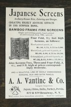 Vintage 1895 Japanese Bamboo Frame Fire Screens Original Ad 1021 - £5.23 GBP