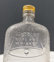 Golden Wedding Pure Rye Whiskey Bottle Embossed Glass w/ Very Good Condi... - $11.88