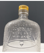 Golden Wedding Pure Rye Whiskey Bottle Embossed Glass w/ Very Good Condi... - £9.34 GBP