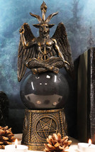 Pentagram Sigil Sabbatic Goat Baphomet Skull Black Sandstorm Gazing Ball - £39.16 GBP