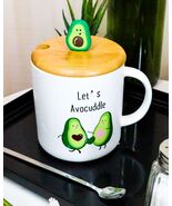 Pack Of 2 Let's Avocuddle Avocado Couple Ceramic Coffee Mug W/ Spoon And... - $486.83 MXN