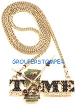 Time Is Money Necklace New Pendant with 36 Inch Chain - £25.36 GBP+
