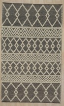 EORC FW23BK9X12 Handwoven Wool Durrie Killim Rug, 9&#39; x 12&#39;, Black - £453.81 GBP