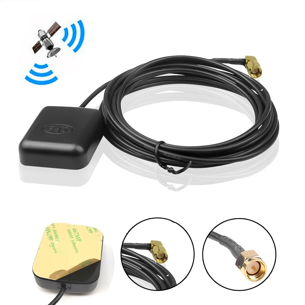 3 Meters Long Gps Active Remote Antenna Aerial Connector Car Auto Mini Gps - £11.39 GBP+