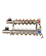 6-Branch PEX Radiant Floor Heating Manifold Set w/ Flow Meters Stainless... - $272.73 CAD