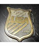 Vintage 1980s OLYMPICS TEAM USA Small Metal Belt Buckle - $27.34 CAD