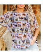 Vintage Rodeo Poster Print Western Mesh Top Small - $34.65