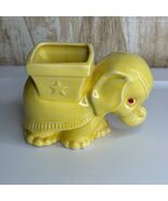 Vintage Yellow Ceramic Elephant Planter Pot MCM Pottery Circus - $18.00