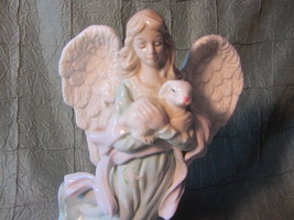 Ethereal Angel Holding a Bunny, Porcelain Angel Holding a Rabit, Angel F... - $37.50