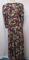 Vtg 1980&#39;s E D Michaels Women&#39;s Dress Size 13/14 Floral Drop Waist Maxi Belted - £35.59 GBP