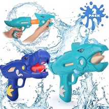 2 Pack Dinosaur Water Blaster Soaker Gun For Kids, Dino Durable Pump Action Outd - £21.96 GBP