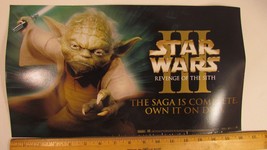 Star Wars 3 Revenge of the Sith Vinyl Promo Window Cling Poster Yoda - $12.25