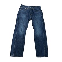 Levis 505 Mens Blue Jeans 31X30 Actual Inseam 29&quot; Dark Wash Stretch Stra... - £19.39 GBP